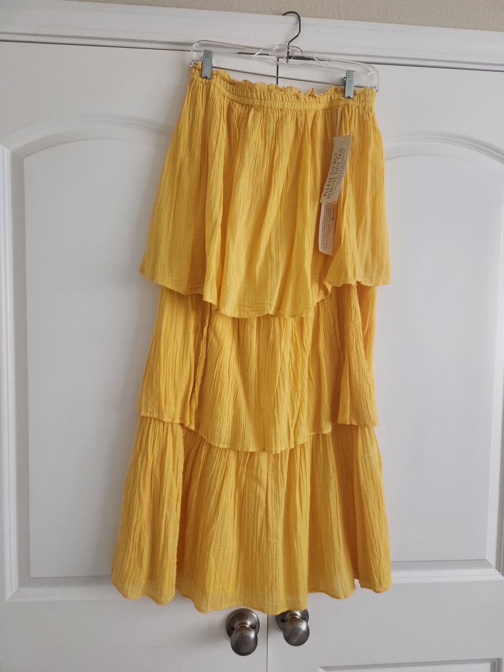 Women’s Tiered Whimsical Maxi Skirt in Sunshine Yellow